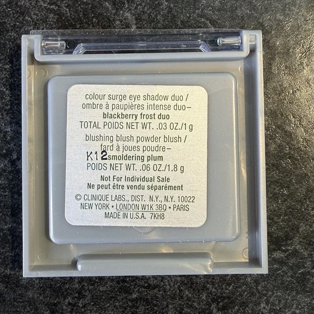NEW Clinique Colour Surge Eye Shadow Duo + Blush SMOLDERING PLUM